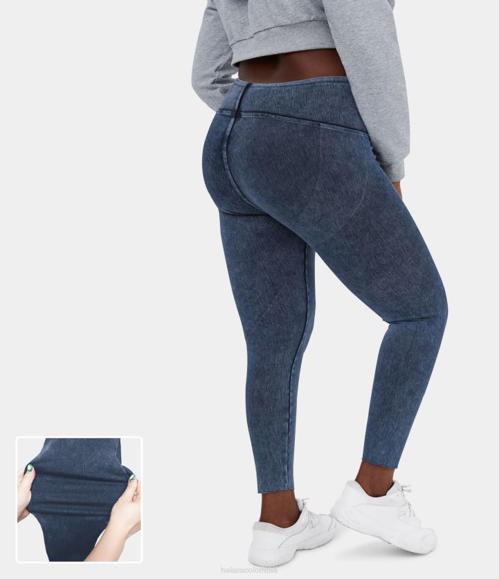 ropa oceana BBV2NZ1349 mujer Halara Leggings mágicos informales de talla grande de mezclilla de punto elástico de cintura alta