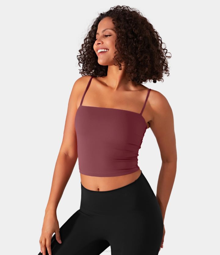 ropa activa cordobés BBV2NZ1745 mujer Halara Camiseta sin mangas corta de yoga con tirantes finos, aireada y sin espalda de Softlyzero
