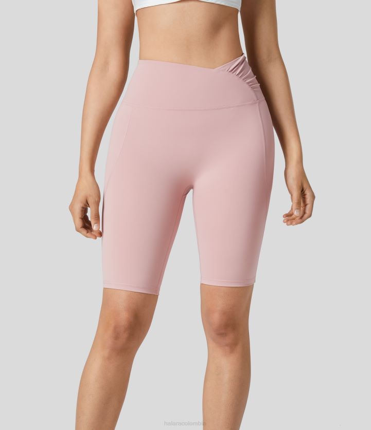 ropa activa loto BBV2NZ1442 mujer Halara shorts ciclistas de yoga con cintura alta y fruncidos