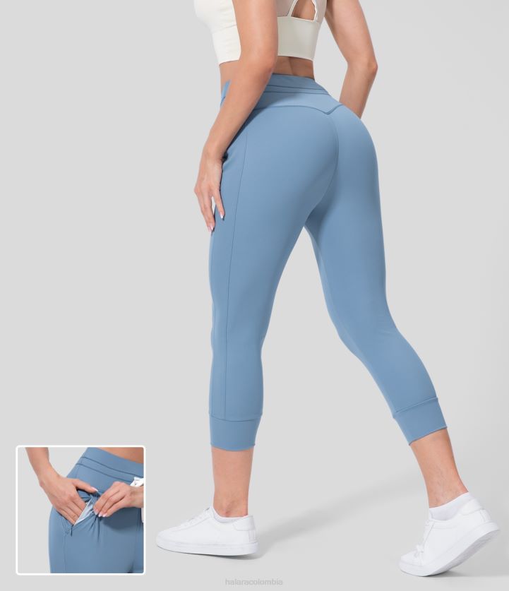 ropa activa Sombra azul BBV2NZ15 mujer Halara joggers de yoga estilo capri de tacto fresco, lisos, con cordón ajustable, talle alto y aireado de softlyzero