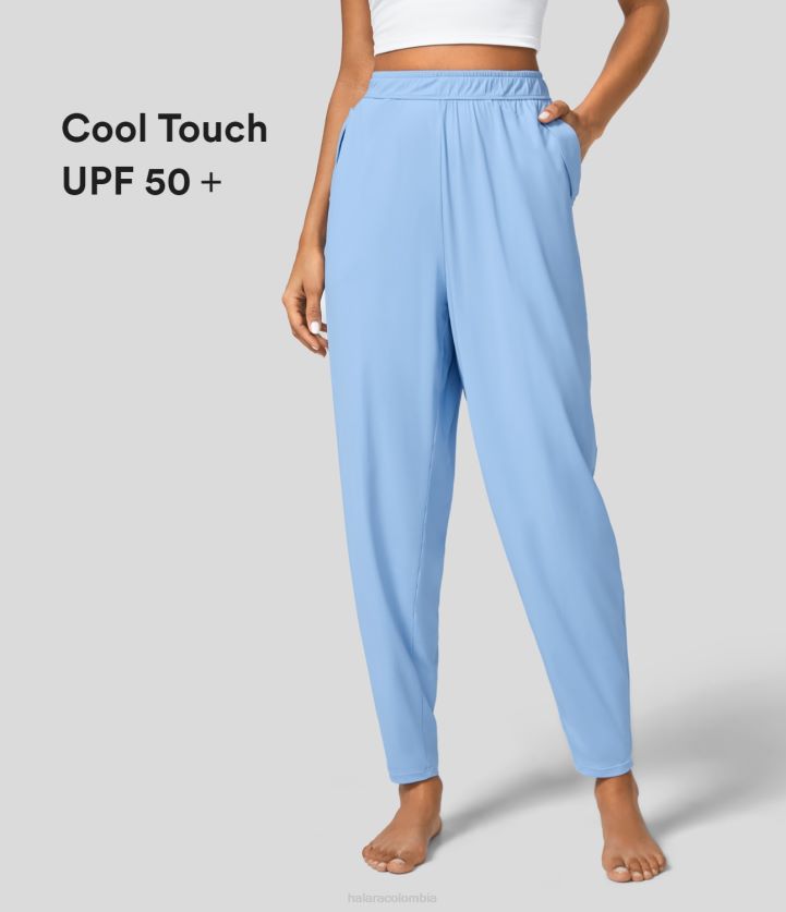 ropa activa canal holandés BBV2NZ89 mujer Halara Joggers de pilates de tacto fresco con bolsillos laterales plicados y talle alto
