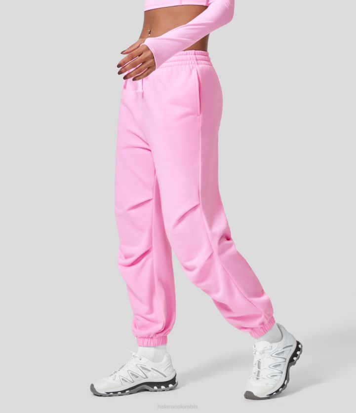 ropa activa glaseado suave rosa BBV2NZ82 mujer Halara Joggers confort de algodón fruncidos con bolsillo lateral y cordón ajustable