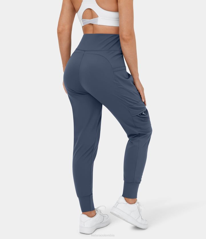 ropa activa humor índigo BBV2NZ79 mujer Halara Joggers cargo informales estilo harén con bolsillo lateral y cintura alta