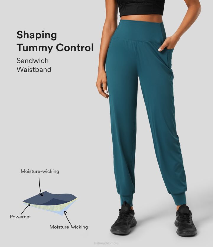 ropa activa libélula BBV2NZ34 mujer Halara Joggers para correr de secado rápido con bolsillo lateral con control de barriga y cintura alta
