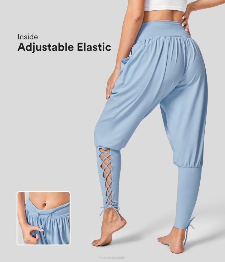 ropa activa ángel cae BBV2NZ49 mujer Halara Joggers informales con cordones y bolsillo lateral elástico ajustable en el interior de talle medio