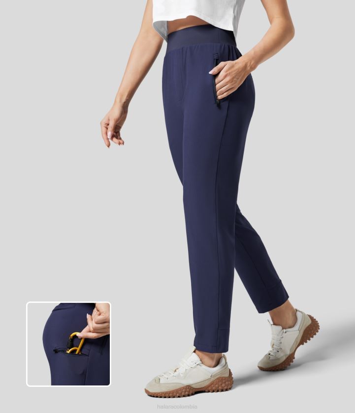 ropa activa patriota azul BBV2NZ77 mujer Halara joggers de senderismo de secado rápido con bolsillo lateral con cremallera y cintura alta