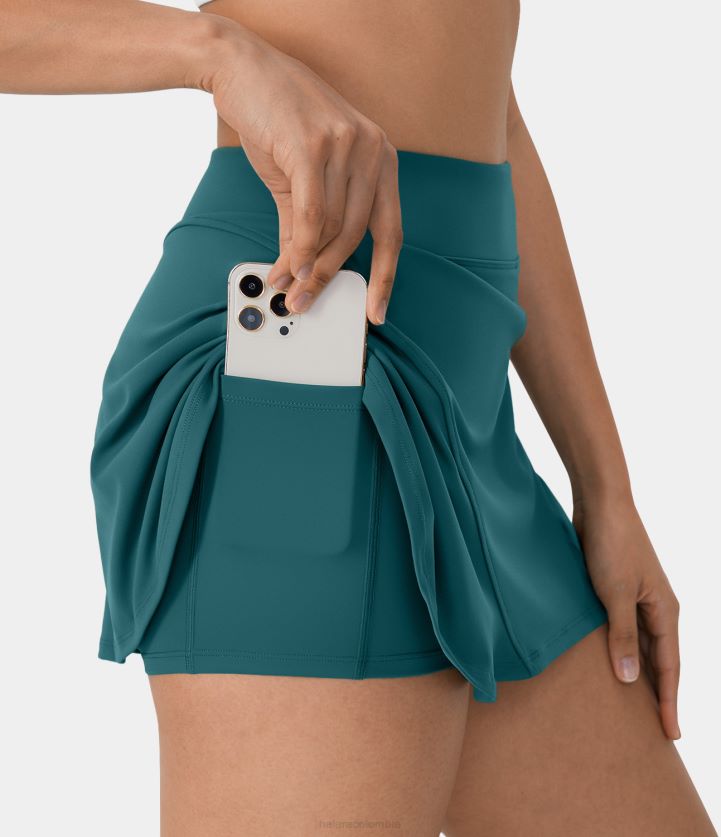 ropa activa atlántico profundo BBV2NZ575 mujer Halara falda de tenis 2 en 1 con bolsillo lateral oculto liso