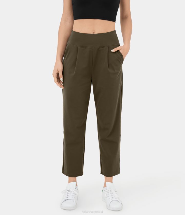 ropa activa original BBV2NZ473 mujer Halara pantalones cónicos de yoga con cintura alta y bolsillo lateral fruncidos hasta los tobillos