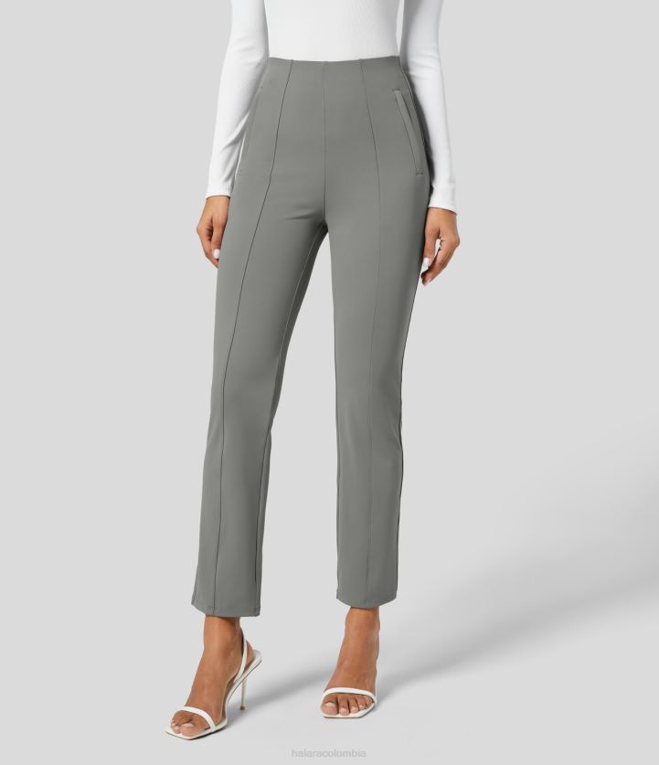 ropa activa tormenta silenciosa BBV2NZ401 mujer Halara pantalones de trabajo 7/8 con bolsillo lateral con cremallera y cintura alta