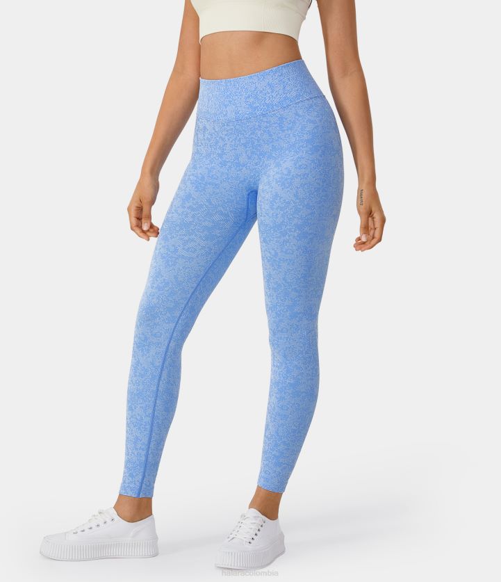 ropa activa azul bebe claro BBV2NZ1482 mujer Halara Leggings de yoga con levantamiento de glúteos y cintura alta sin costuras
