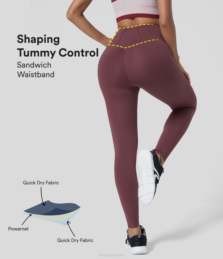 ropa activa bandera granate BBV2NZ1532 mujer Halara Leggings de entrenamiento de secado rápido 7/8 con cintura tipo sándwich y control de barriga Speedwave