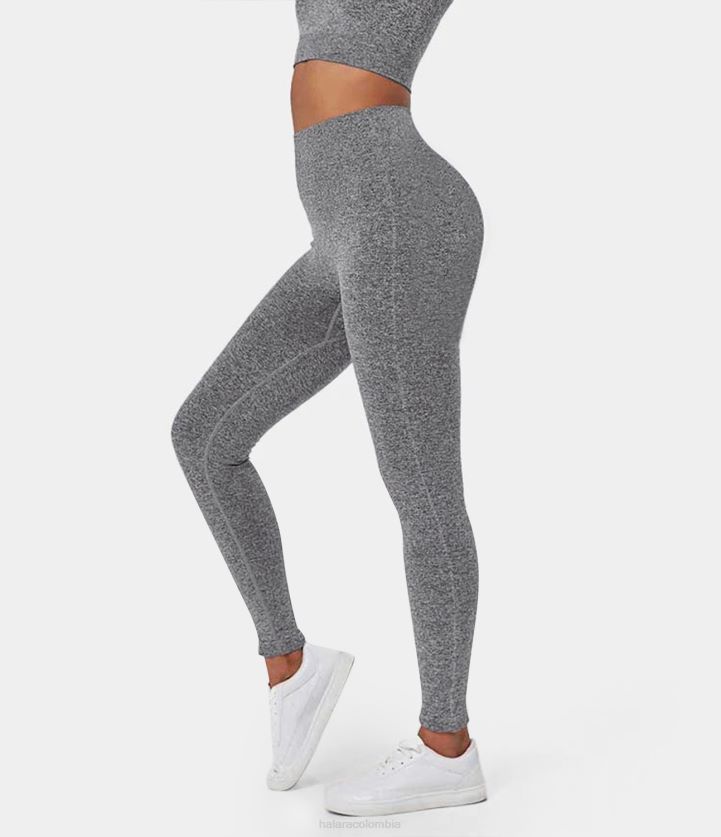 ropa activa gris acero BBV2NZ1504 mujer Halara Leggings 7/8 con control de barriga y talle alto, fluidos y sin costuras