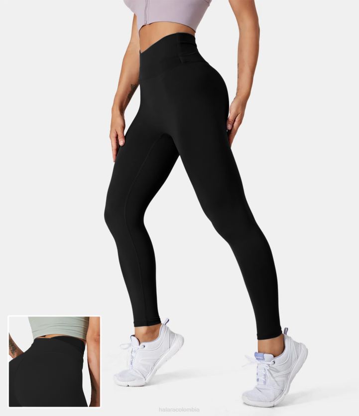 ropa activa negro BBV2NZ1464 mujer Halara leggings color block cruzados de softlyzero