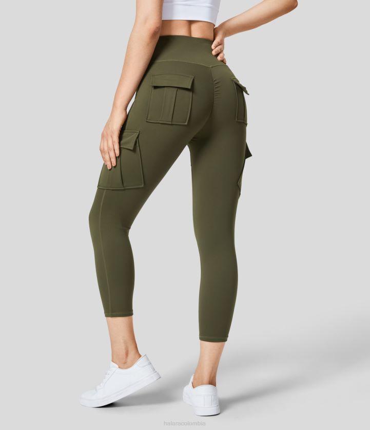 ropa activa noche del bosque BBV2NZ238 mujer Halara leggings capri de yoga con bolsillo cargo y talle alto