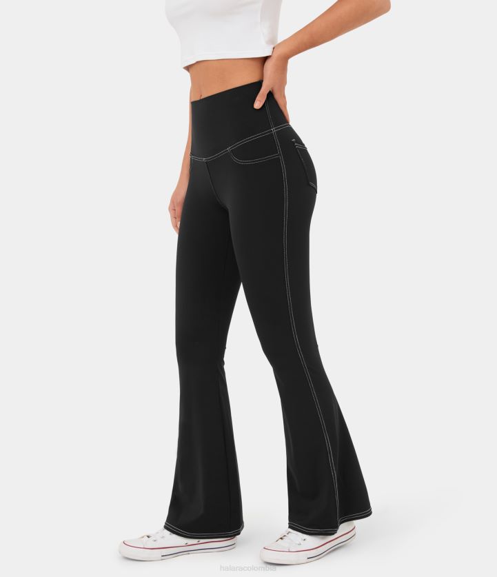 ropa activa original BBV2NZ352 mujer Halara Leggings de yoga largos acampanados con bolsillo trasero y talle alto de felpa de softlyzero