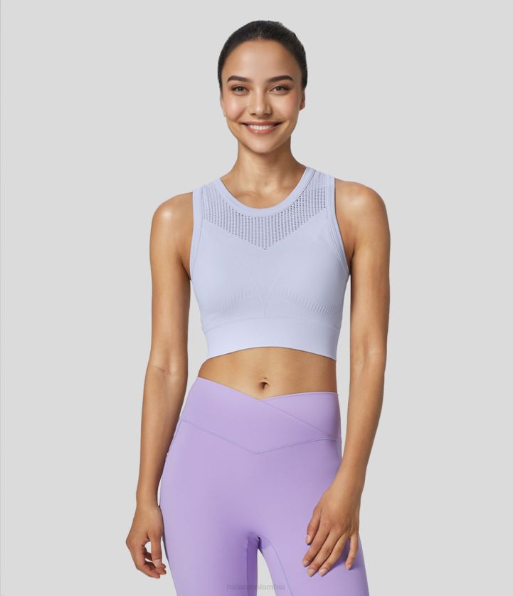 ropa activa glicina BBV2NZ1599 mujer Halara sujetador deportivo de entrenamiento de malla de soporte medio de flujo sin costuras
