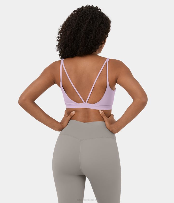 ropa activa orquídea encantadora BBV2NZ1621 mujer Halara Sujetador deportivo de yoga sin espalda con cuello en U y soporte bajo de felpa de Softlyzero