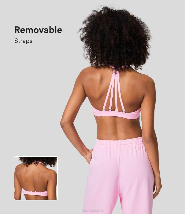 ropa activa ramillete BBV2NZ1591 mujer Halara Softlyzero-Sujetador deportivo informal, aireado, con soporte bajo, escote en V profundo, espalda descubierta, correa extraíble, tacto fresco