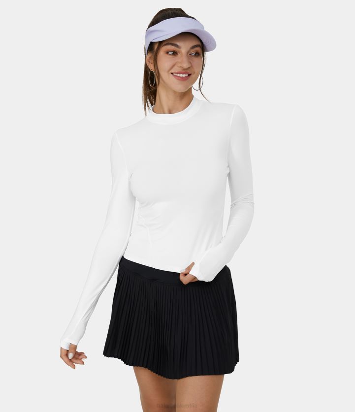 ropa activa blanco BBV2NZ1854 mujer Halara Top deportivo de golf básico Cool Touch con orificio para el pulgar