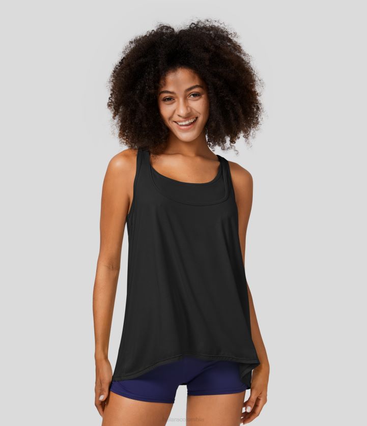 ropa activa original BBV2NZ1822 mujer Halara top deportivo de yoga relajante 2 en 1 sin mangas