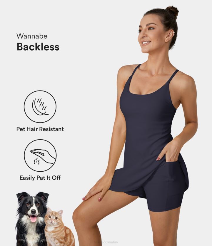 ropa activa indicio BBV2NZ886 mujer Halara vestido activo de baile acampanado con bolsillo 2 en 1 cruzado sin espalda resistente al pelo de mascotas patitoff flow