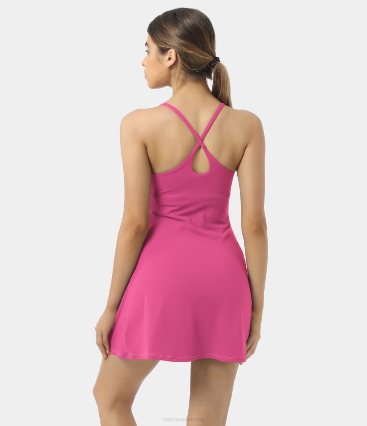 ropa activa morado fucsia BBV2NZ770 mujer Halara vestido activo sin espalda de felpa softlyzero