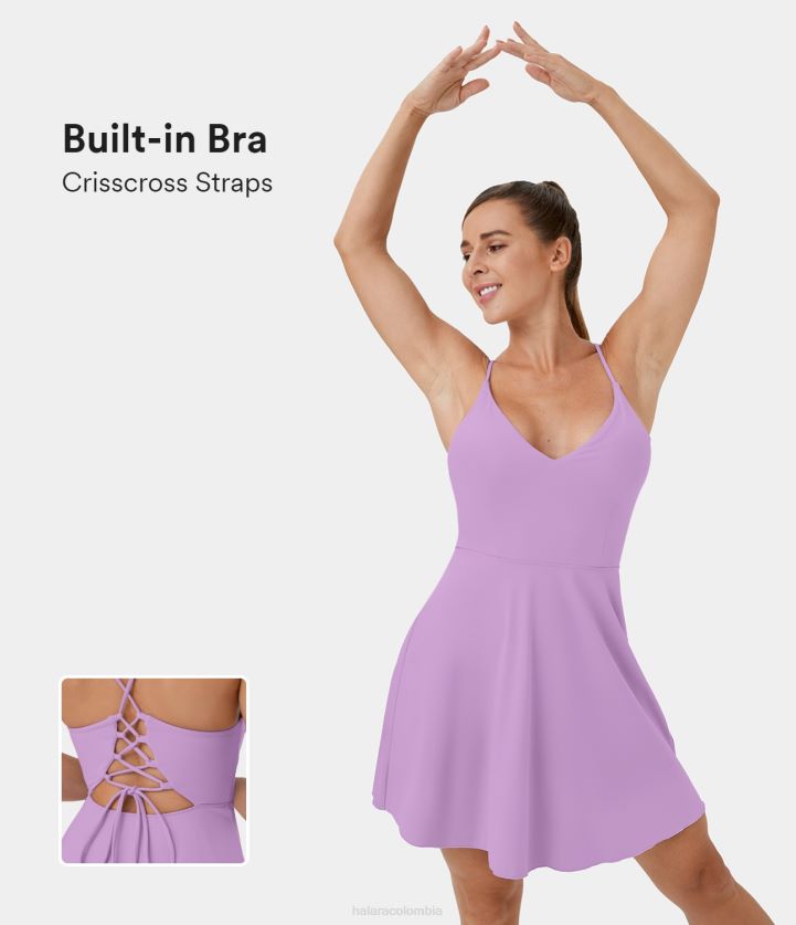 ropa activa original BBV2NZ871 mujer Halara Vestido activo de baile con cordones entrecruzados y espalda descubierta