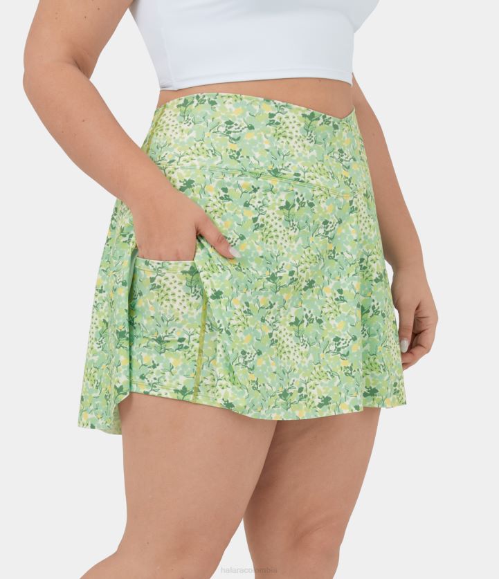 ropa activa fin de semana en el lago BBV2NZ571 mujer Halara Falda de tenis 2 en 1 de talla grande con bolsillo lateral cruzado para todos los días-lucid