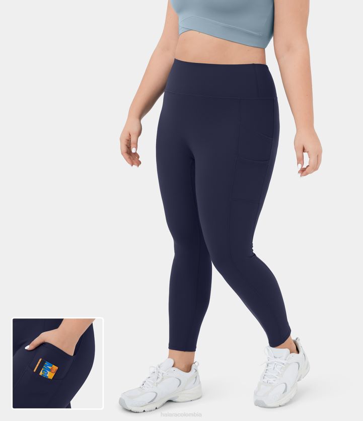 ropa activa chaquetón BBV2NZ1472 mujer Halara Leggings de yoga 7/8 lisos de talla grande con bolsillos dobles y cintura alta de softlyzero