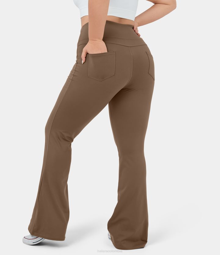 ropa activa sepia BBV2NZ289 mujer Halara Leggings de talla grande para yoga con bolsillo trasero y cintura alta