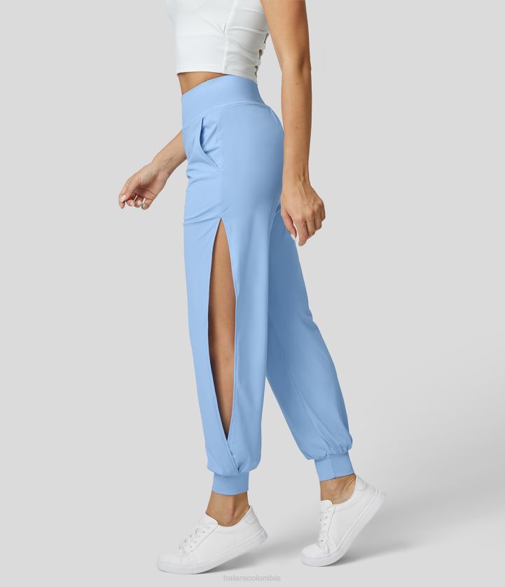 ropa canal holandés BBV2NZ10 mujer Halara joggers casuales de tacto fresco con abertura y bolsillo lateral de cintura alta