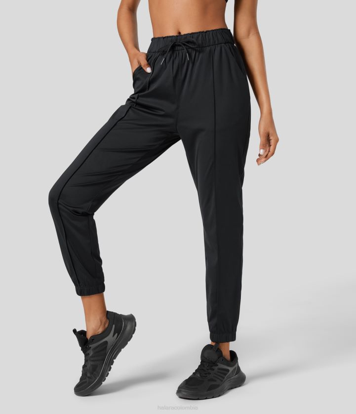 ropa negro BBV2NZ39 mujer Halara Joggers de yoga con bolsillo lateral y cordón ajustable