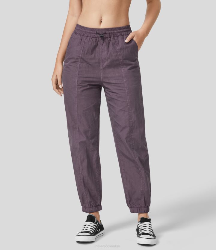 ropa original BBV2NZ98 mujer Halara Joggers informales de algodón con bolsillo lateral y cordón ajustable de talle medio