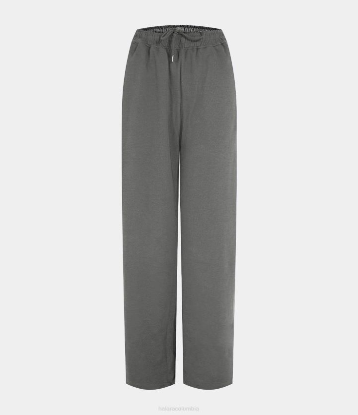 ropa gris acero BBV2NZ212 mujer Halara Pantalones deportivos de pierna ancha de algodón con bolsillo lateral y cintura elástica con cordón interior