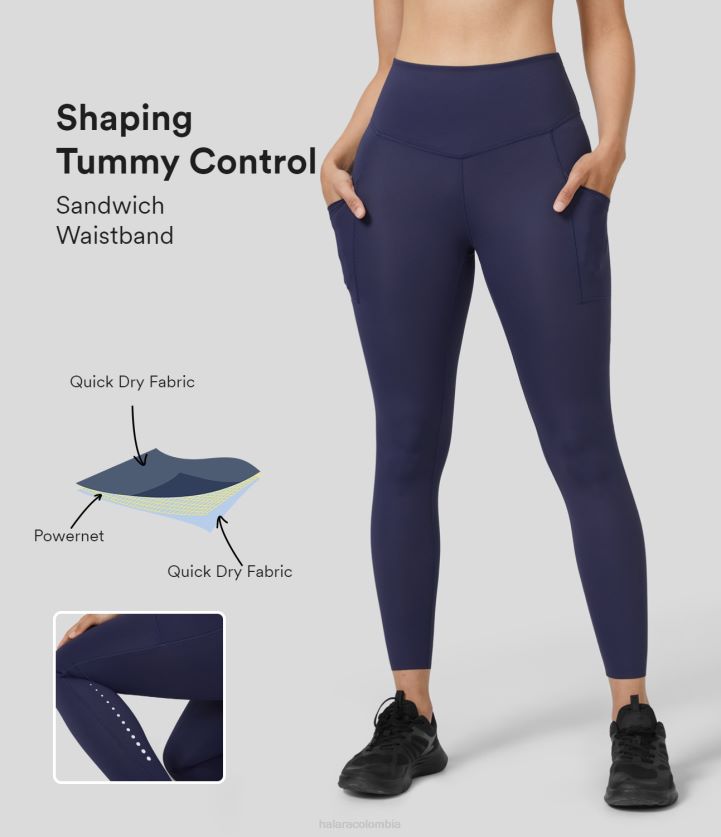ropa amanecer morado BBV2NZ1533 mujer Halara Joggers para correr 7/8 de secado rápido con bolsillo lateral con control de barriga reflectantes y cintura alta